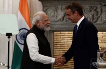 Στιγμιότυπο από τις κοινές δηλώσεις Μητσοτάκη - Μόντι © ΣΩΤΗΡΗΣ ΔΗΜΗΤΡΟΠΟΥΛΟΣ / EUROKINISSI