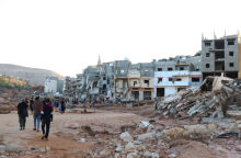 Καταστροφές στην πόλη Ντέρνα της Λιβύης από την κακοκαιρία Daniel