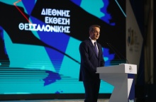 Ο Κυριάκος Μητσοτάκης στο βήμα της 87ης ΔΕΘ