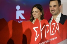 Έφη Αχτσιόγλου και Αλέξης Χαρίτσης κατά την παρουσίαση της «Νέας Αριστεράς»