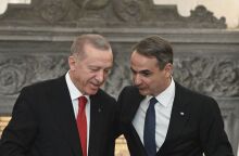 Στιγμιότυπο από τις κοινές δηλώσεις Μητσοτάκη - Ερντογάν