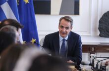 O πρωθυπουργός Κυριάκος Μητσοτάκης στο εναρκτήριο λάκτισμα του έτους έδωσε το στίγμα των προθέσεών του για το 2024 © Aris Oikonomou / SOOC