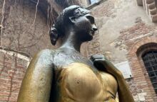 The sweat from hands touching the statue is believed to have caused a small hole to develop. Photograph: Mario Poli/EPA