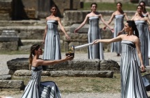 Εντυπωσιακές εικόνες από την πρόβα της τελετής αφής της Ολυμπιακής Φλόγας στην Αρχαία Ολυμπία 