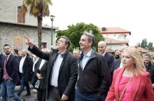 Ο πρωθυπουργός Κυριάκος Μητσοτάκης στην Κατερίνη στο πλαίσιο της περιοδείας για τις Ευρωεκλογές 