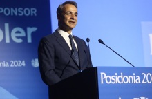 Ο πρωθυπουργός Κυριάκος Μητσοτάκης στην τελετή έναρξης της έκθεσης «Ποσειδώνια 2024»