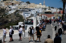 νησι, τουριστες, σπιτια, δρομος