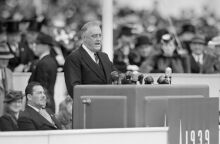 O Franklin D. Roosevelt στη διάρκεια ομιλίας το 1939 