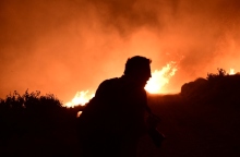 φωτια, δασος, βουνο