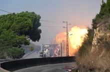 εκρηξη, δασος, βουνο, κτιρια