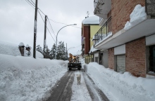 χιονια, εσκαφεας, σπιτια, σκυλος