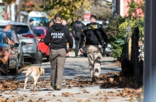 αστυνομικοι σε περιπολια στην πολη, σκυλος