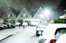 χιονια, δρομος, οχηματα, δεντρα