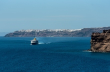 νησι, θαλασσα, πλοιο, ουρανος