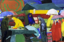 Παναγιώτης Τέτσης,  «Λαϊκή αγορά» από τη μεγάλη αναδρομική έκθεση στην Εθνική Πινακοθήκη «Η εμμονή του βλέμματος»