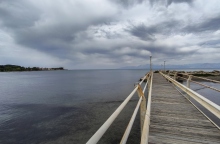 προβλητα, θαλασσα, συννεφ, ουρανος, νερο