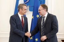 Συνάντηση Μητσοτάκη - Γιόργκενσεν στο Μέγαρο Μαξίμου 