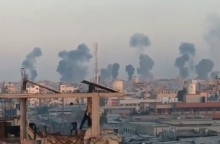 εκρηξη, καπνοι, σπιτια, βουνα