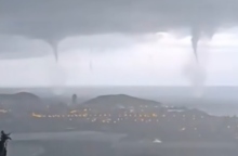 Σπάνιο φαινόμενο με τρεις υδροστρόβιλους καταγράφηκε σε βίντεο