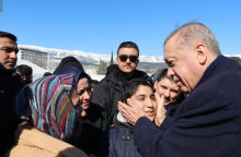 Turkish President Recep Tayyip Erdogan arrives in quake-hit Kahramanmaras
