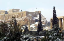 Χιονόπτωση στην Αττική 
