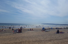 Η παραλία Camber Sands στο Ανατολικό Sussex. 