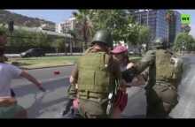 Chile protesters clash violently with police outside President’s residence