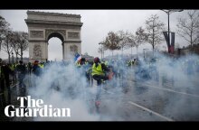 Police and protesters clash in Paris