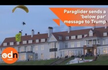 Paraglider sends a 'below par' message to Trump