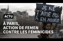 Pour la Saint-Valentin, des Femen dénoncent les féminicides | AFP News