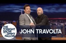 John Travolta Teaches Jimmy to Tango Like Pitbull's "3 to Tango" Music Video