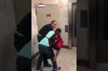 The Police State of Greece: Cop publicly abuses an immigrant selling umbrellas (Syntagma metro)