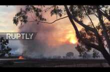 France: Planes and fire engines battle huge forest fires in Corsica