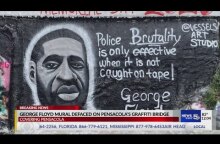 George Floyd Mural Defaced on Pensacola's Graffiti Bridge