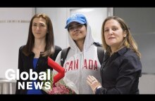 Chrystia Freeland welcomes Saudi teen fleeing abusive family to Canada