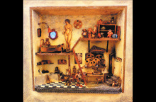 Tο σπίτι μας σε ένα κουτί. Έργο του Λάζαρου Ζήκου.