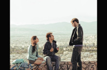 Γύρισμα στον Λυκαβηττό με τους 3 πρωταγωνιστές της ταινίας, Όμηρο Πουλάκη, Προμηθέα Αλειφερόπουλο, Ηρώ Μπέζου