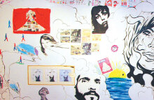 Λεπτομέρεια από το συλλογικό έργο που ζωγράφισαν όλοι οι καλλιτέχνες της φετινής έκθεσης.