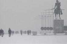 Χιόνια στην παραλία της Θεσσαλονίκης