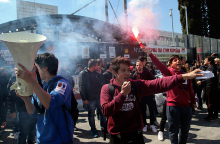 Μαθητές έξω από το υπουργείο Παιδείας