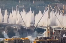 Ελεγχόμενη κατεδάφιση της μοιραίας γέφυρας στη Γένοβα