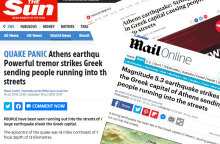 Διεθνή ΜΜΕ για τον ισχυρό σεισμό στην Αθήνα