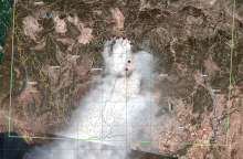 Δορυφορική εικόνα της φωτιάς στην Εύβοια