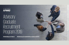 Η KPMG, λόγω της συνεχιζόμενης ανάπτυξης των εργασιών της, επιθυμεί να προσλάβει νέους επαγγελματίες για να τους εντάξει στο Συμβουλευτικό τμήμα της.