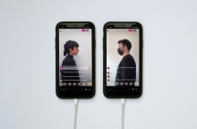 Η Ελίζα Κρικώνη και ο The Krank κατά τη διάρκεια της performance