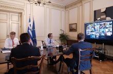 Τηλεδιάσκεψη του πρωθυπουργού Κυριάκου Μητσοτάκη με τα μέλη του υπουργικού συμβουλίου