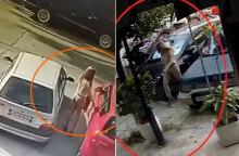 Η 34χρονη όπως καταγράφηκε από κάμερα ασφαλείας την ημέρα της επίθεσης με το βιτριόλι 