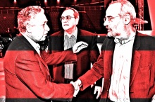 Στιγμιότυπο από το 4ο συνέδριο του ΣΥΝΑΣΠΙΣΜΟΥ - Φώτης Κουβέλης - Νίκος Κωνσταντόπουλος - Νίκος Αλαβάνος