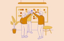 Εικονογράφηση - Αγόρια και κορίτσια σε γραφείο