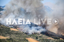 Φωτιά στην Ηλεία: Καίει σε δύσβατο σημείο στην περιοχή Ωλένη